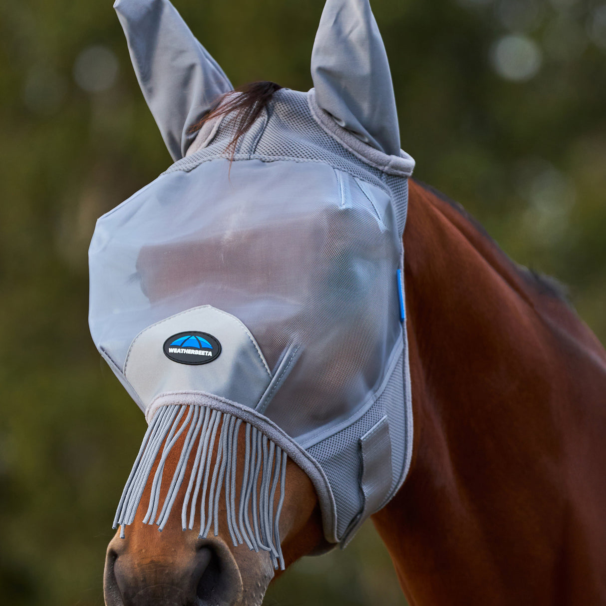Weatherbeeta Comfitec Fine Mesh Fly Mask With Ears & Tassels #colour_grey