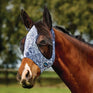Weatherbeeta Comfitec Deluxe Stretch Fly Mask With Ears #colour_white-navy-floral-print