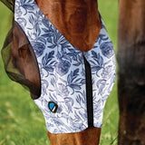 Weatherbeeta Comfitec Deluxe Stretch Fly Mask With Ears #colour_white-navy-floral-print