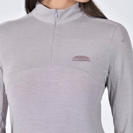 Weatherbeeta Ladies 37.5 Lightweight Performance Long Sleeve 1/4 Zip Top #colour_mauve-wine-marble