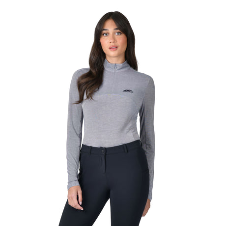 Weatherbeeta Ladies 37.5 Lightweight Performance Long Sleeve 1/4 Zip Top #colour_navy-mauve-wine-marble