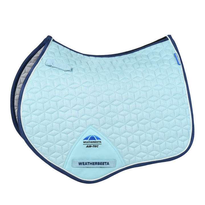 Weatherbeeta Suede Elite Air-Tec Jump Shaped Saddle Pad #colour_aqua