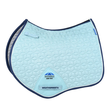 Weatherbeeta Suede Elite Air-Tec Jump Shaped Saddle Pad #colour_aqua