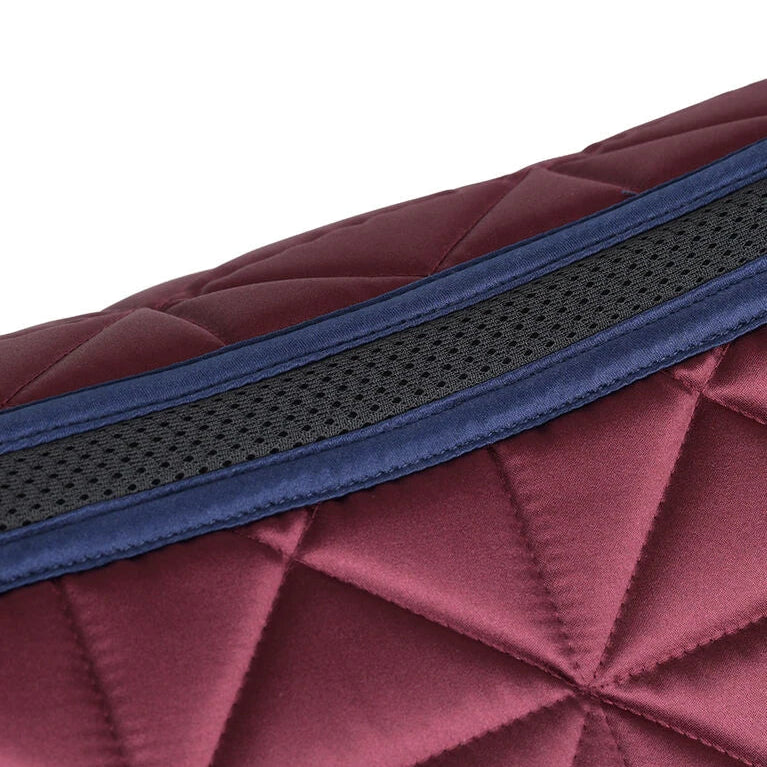 Weatherbeeta Satin Luxe Air-Tec Dressage Saddle Pad #colour_burgundy