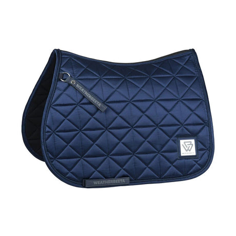 Weatherbeeta Satin Luxe Air-Tec Euro Jump Shaped Saddle Pad #colour_navy