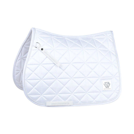 Weatherbeeta Satin Luxe Air-Tec Euro Jump Shaped Saddle Pad #colour_white