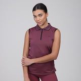 Shires Aubrion Ladies React Sleeveless Tech Polo #colour_mauve