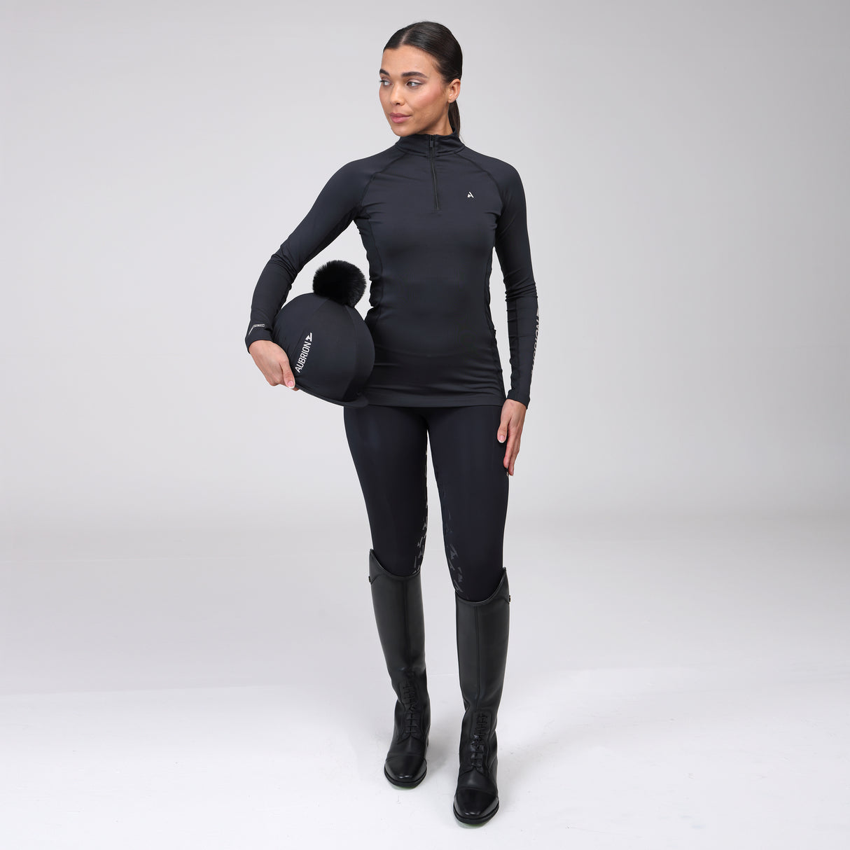 Shires Aubrion Ladies React Long Sleeve Base Layer #colour_shadow