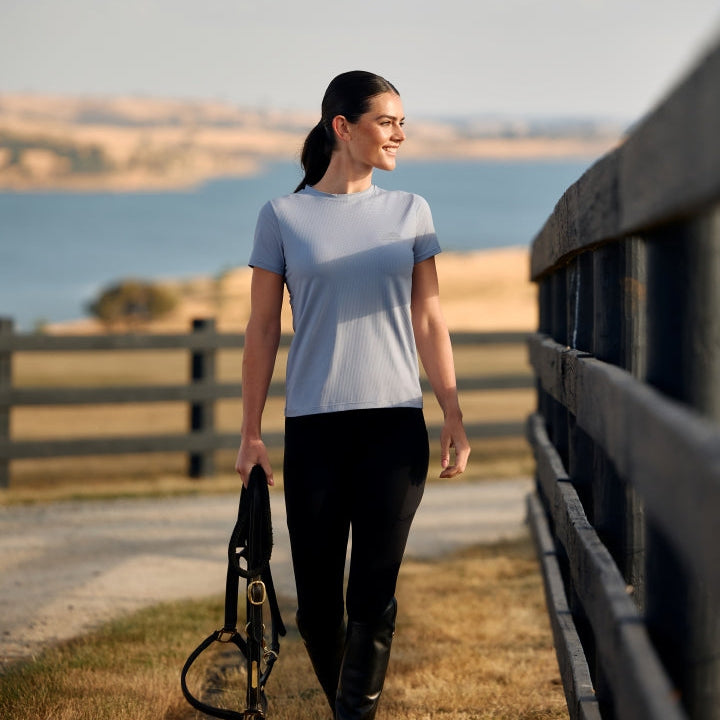 Weatherbeeta Ladies Relaxed Copper UV Short Sleeve Tee #colour_bluestone