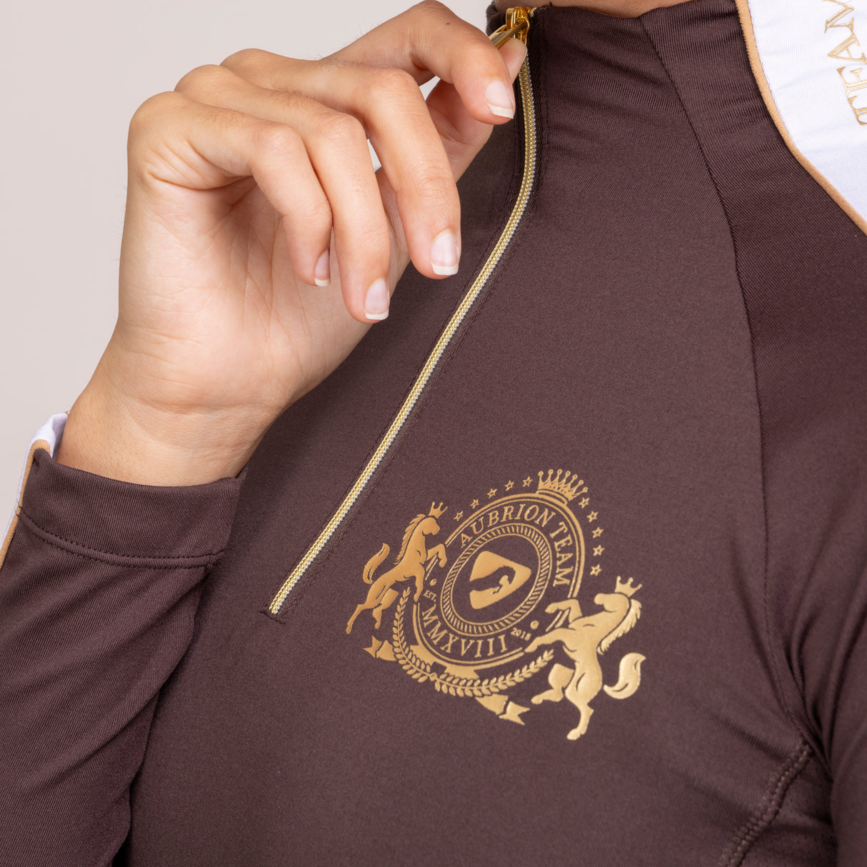 Shires Aubrion Ladies Team Long Sleeve Base Layer #colour_umber