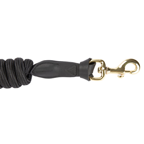 Shires Velociti Lusso Leather Lead Rope #colour_black