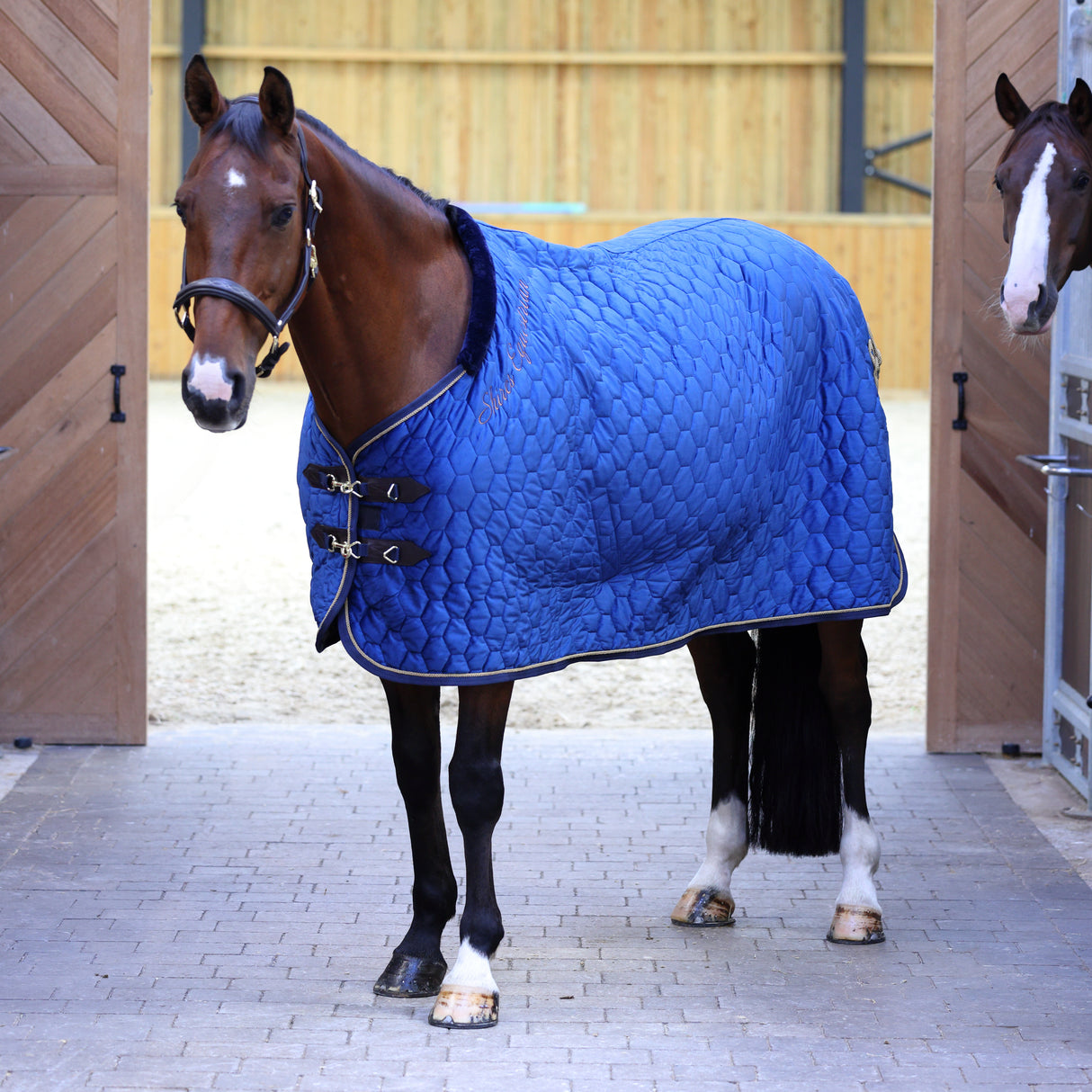 Shires Deluxe Quilted Show Rug #colour_navy
