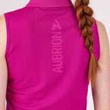 Shires Aubrion Ladies React Sleeveless Tech Polo #colour_fuchsia