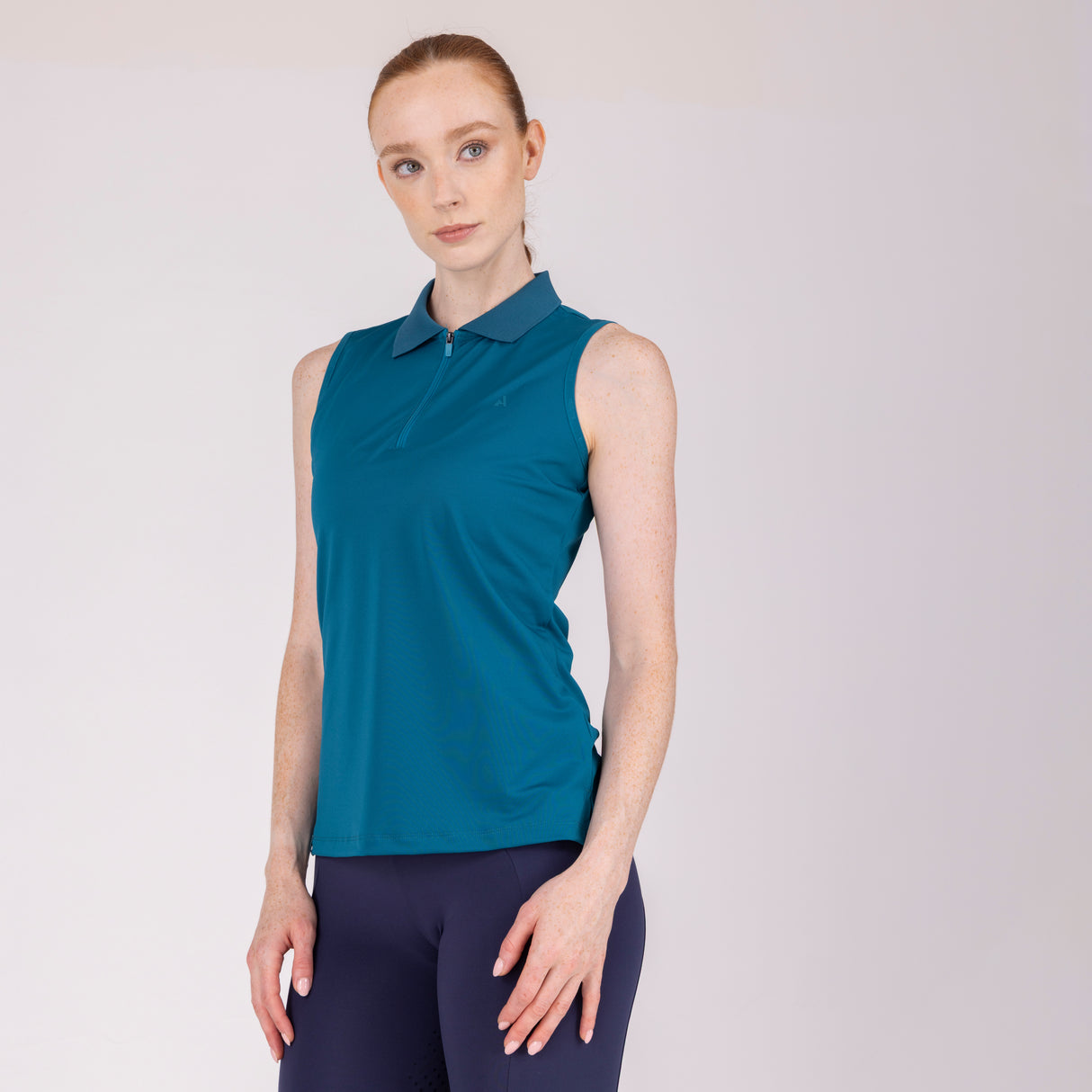 Shires Aubrion Ladies React Sleeveless Tech Polo #colour_kingfisher