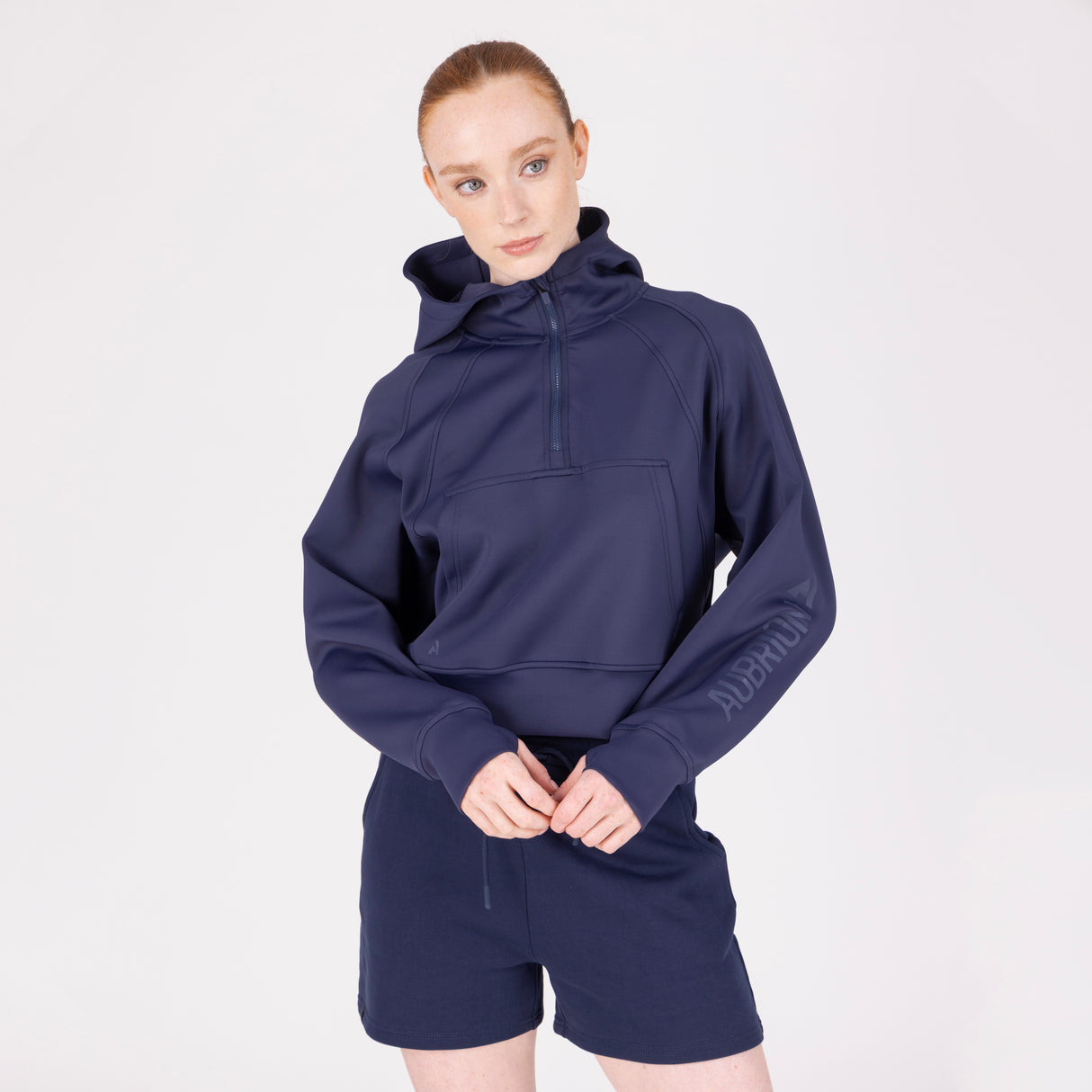 Shires Aubrion React Quarter Zip Hoodie #colour_midnight
