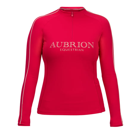 Shires Aubrion Equestrian Long Sleeve Base Layer #colour_dewberry