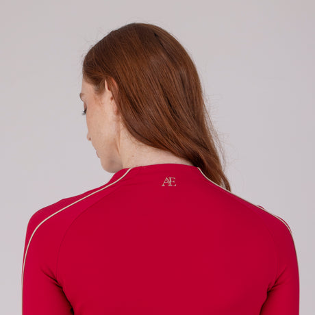 Shires Aubrion Equestrian Long Sleeve Base Layer #colour_dewberry