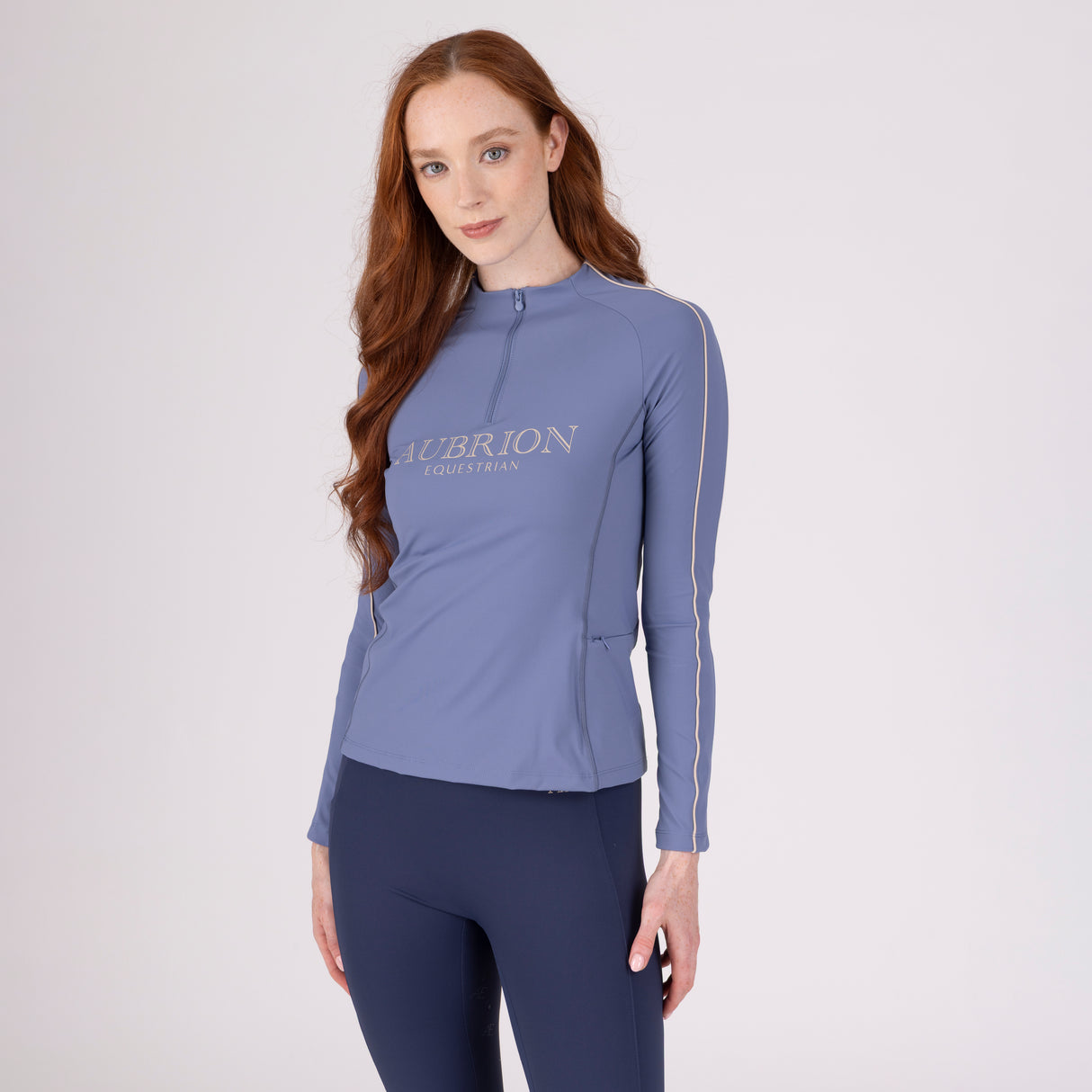 Shires Aubrion Equestrian Long Sleeve Base Layer #colour_storm