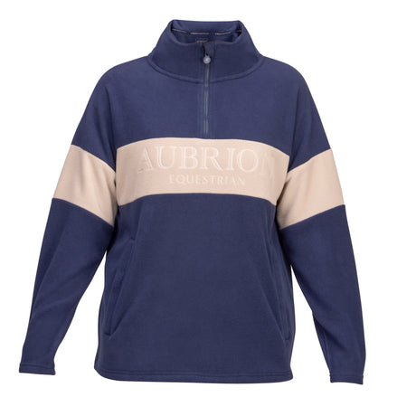 Shires Aubrion Equestrian Quarter Zip Fleece #colour_midnight-taupe