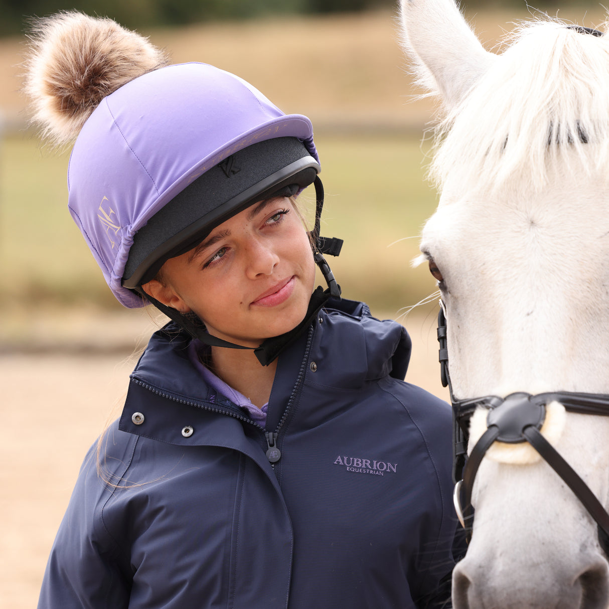 Shires Aubrion Equestrian Hat Cover #colour_heather