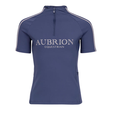 Shires Aubrion Equestrian Short Sleeve Base Layer -Young Rider #colour_midnight