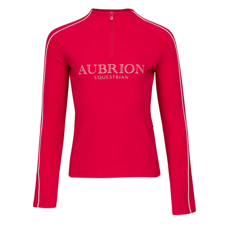 Shires Aubrion Equestrian Long Sleeve Base Layer -Young Rider #colour_dewberry