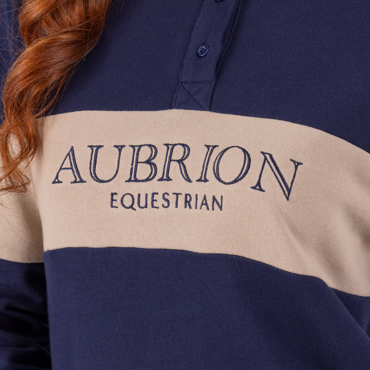 Shires Aubrion Equestrian Button Sweatshirt #colour_midnight-taupe
