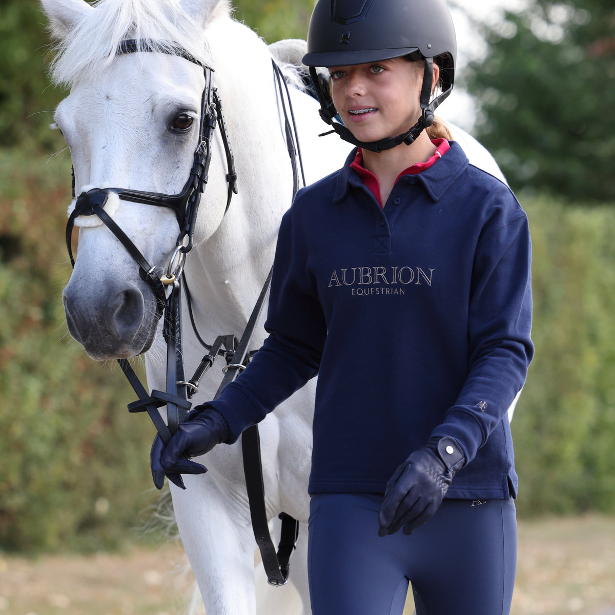 Shires Aubrion Equestrian Button Sweatshirt -Young Rider