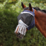 Shires FlyGuard Pro Fine Mesh Fly Mask Earless & Nose Fringe #colour_navy
