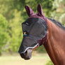 Shires FlyGuard Pro Deluxe Fly Mask With Ears & Nose #colour_black-cherry