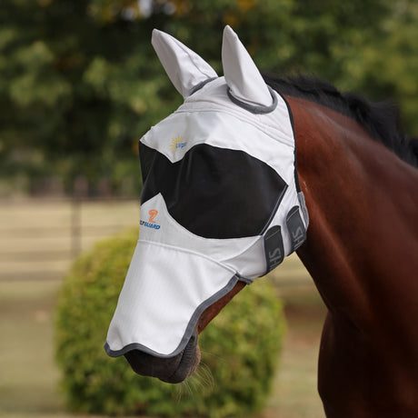 Shires FlyGuard Pro Sun Shade Fly Mask #colour_white