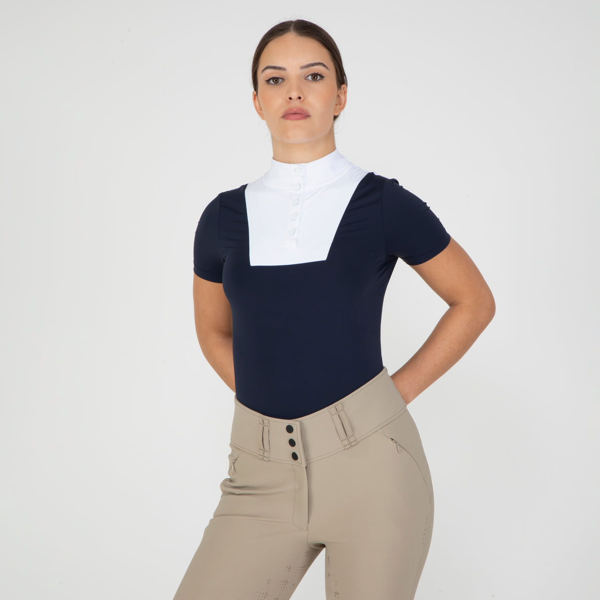 Shires Aubrion Optima MX Show Shirt #colour_navy