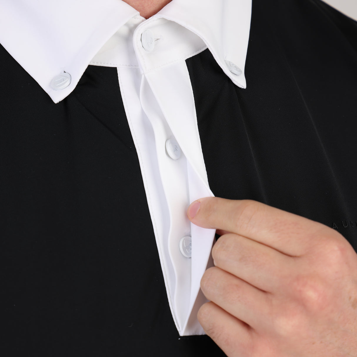 Shires Aubrion Optima MX Button Show Shirt - Mens #colour_black