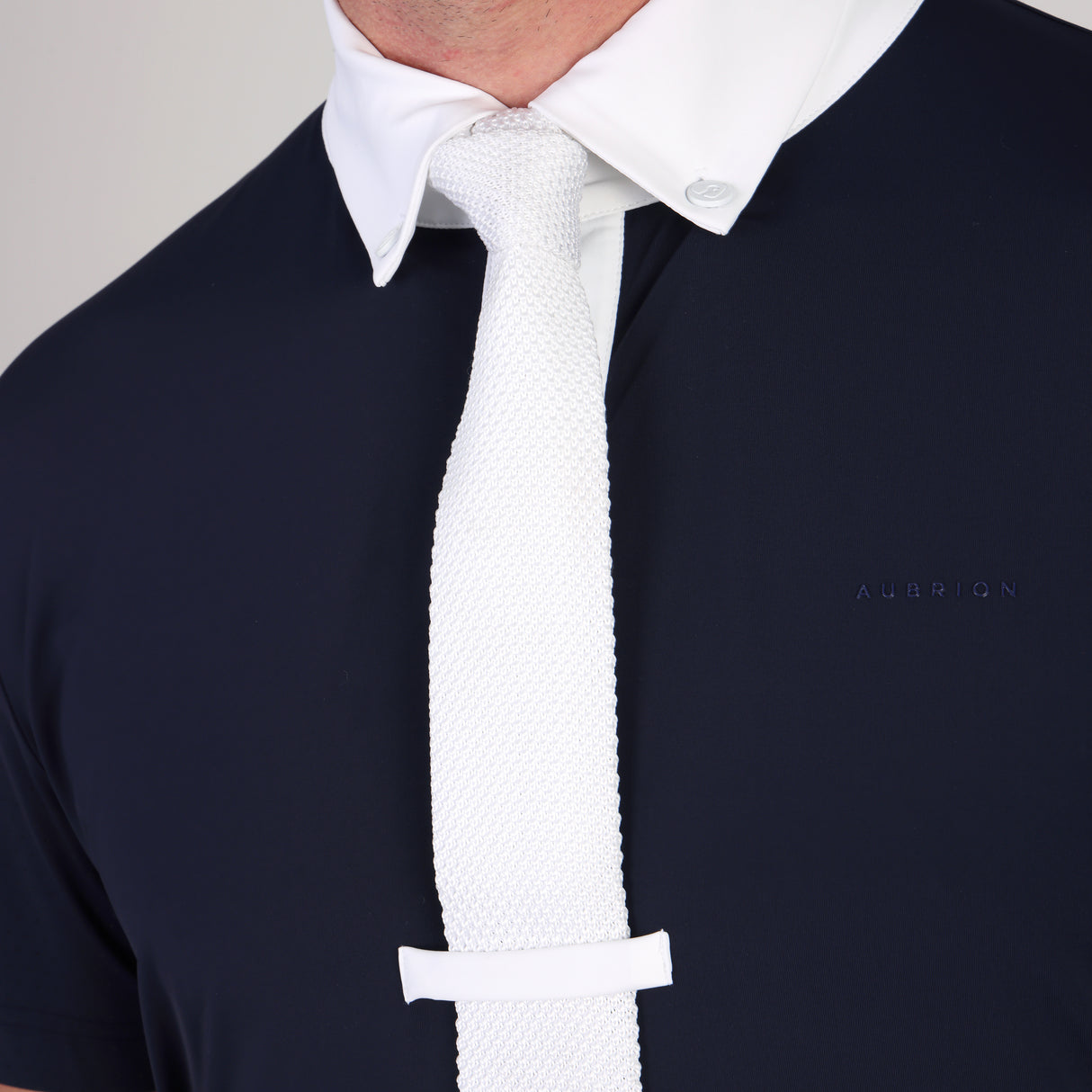 Shires Aubrion Optima MX Button Show Shirt - Mens #colour_navy