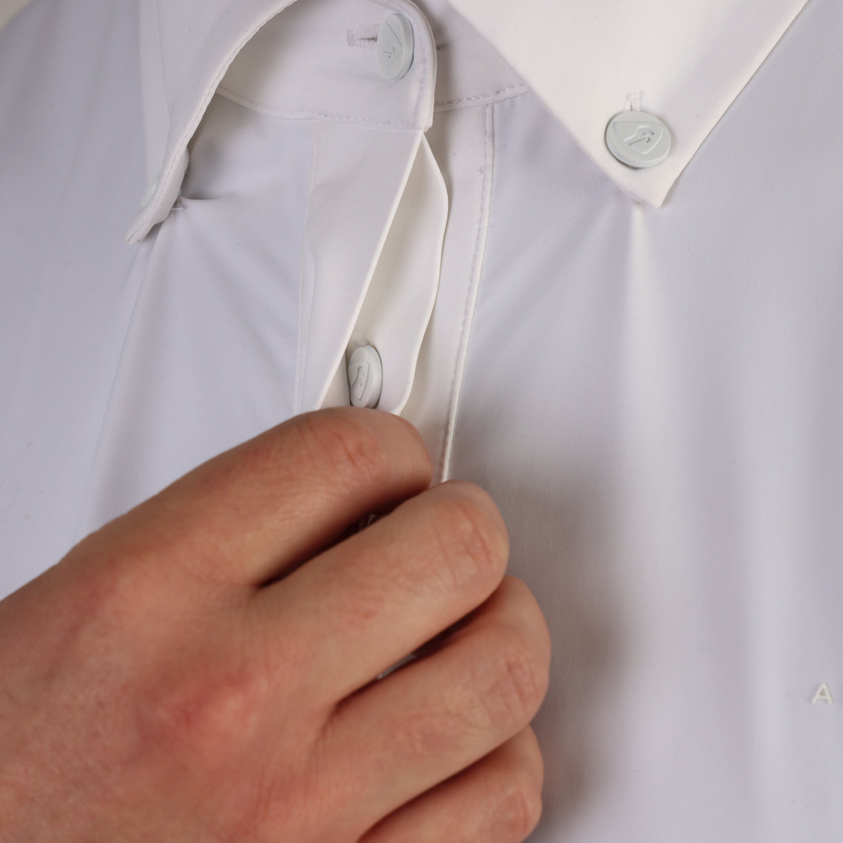 Shires Aubrion Optima MX Button Show Shirt - Mens #colour_white