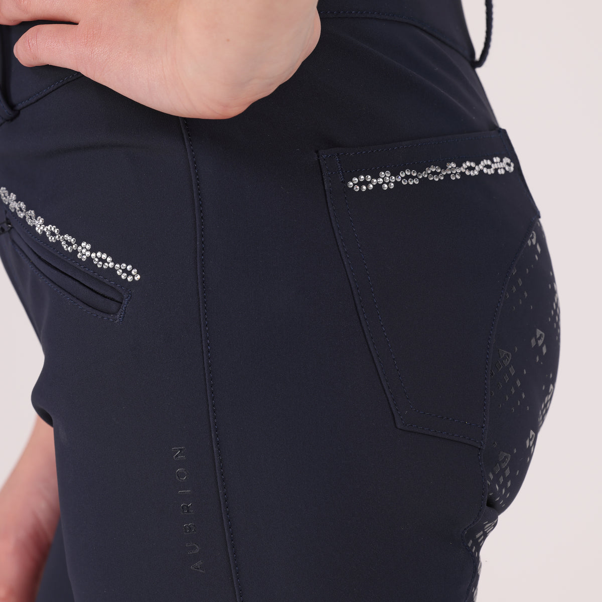 Shires Aubrion Optima LX Breeches - Young Rider #colour_navy