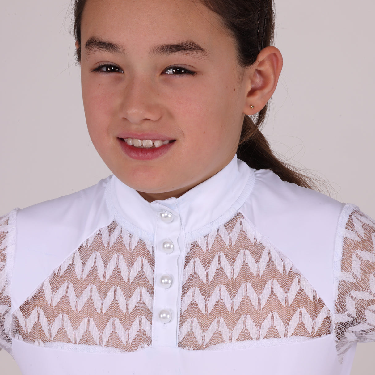Shires Aubrion Optima VX Show Shirt - Young Rider #colour_white