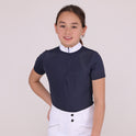Shires Aubrion Optima QX Show Shirt - Young Rider #colour_navy