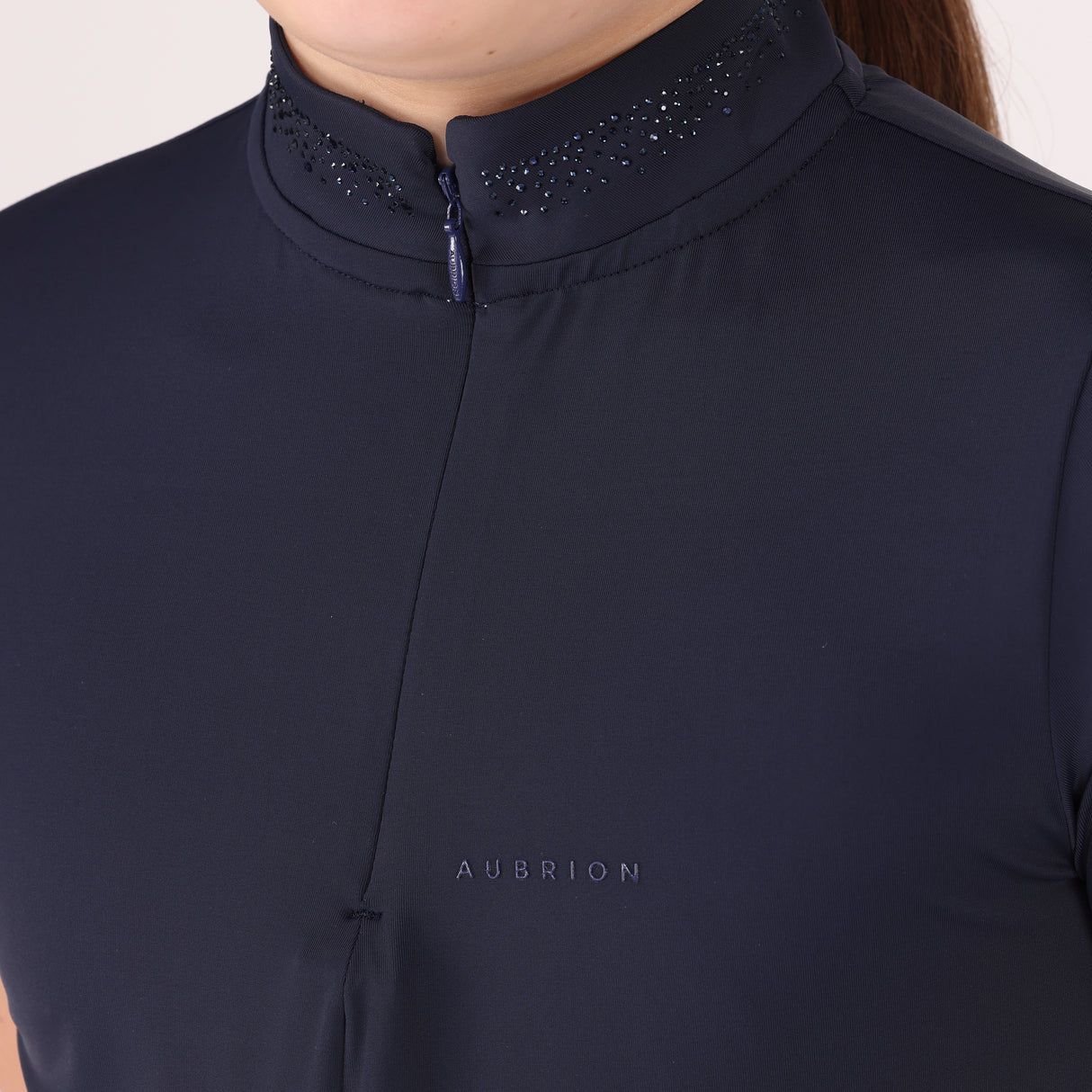 Shires Aubrion Optima GX Show Shirt - Young Rider #colour_navy