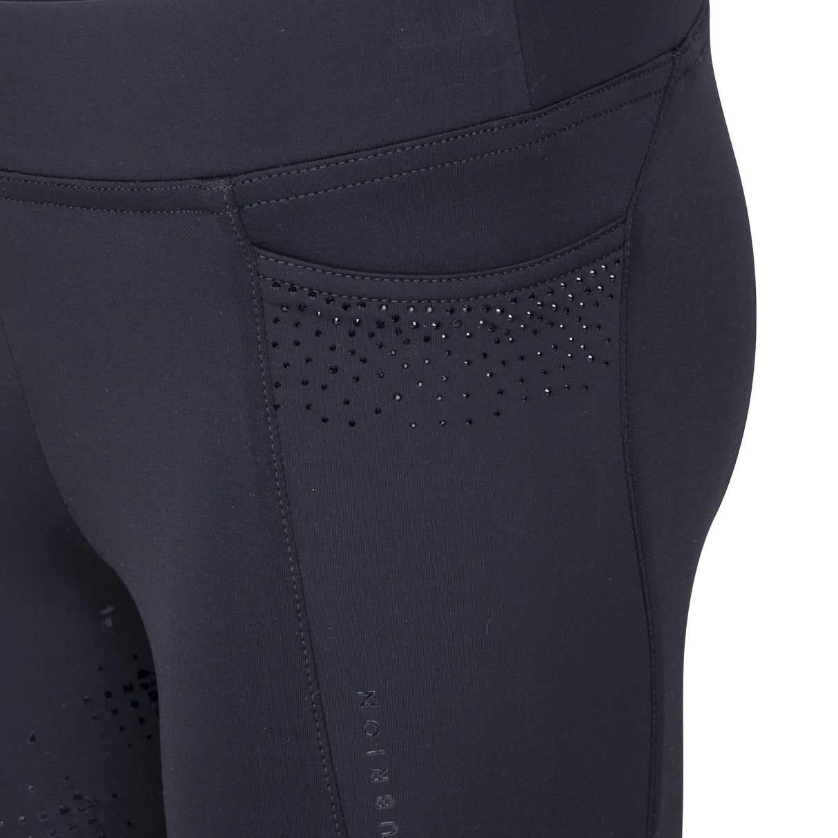 Shires Aubrion Optima GX Riding Tights - Young Rider #colour_black