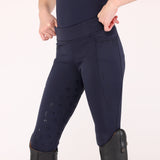 Shires Aubrion Optima GX Riding Tights - Young Rider #colour_navy