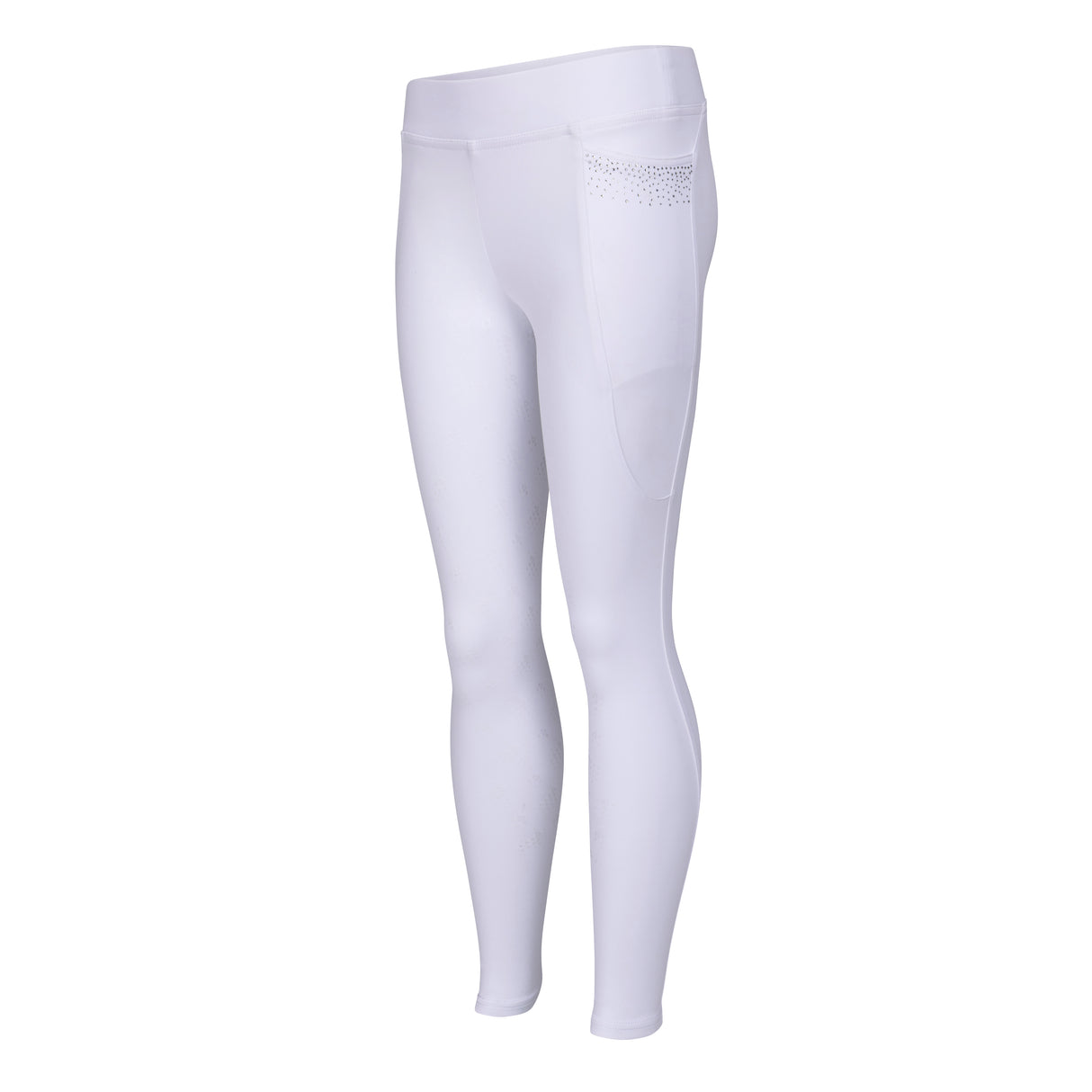 Shires Aubrion Optima GX Riding Tights - Young Rider #colour_white