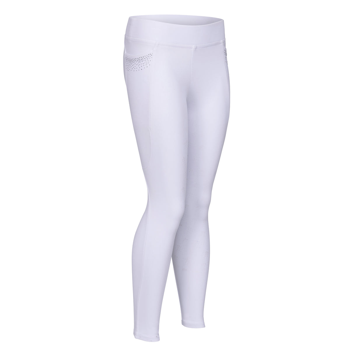 Shires Aubrion Optima GX Riding Tights - Young Rider #colour_white
