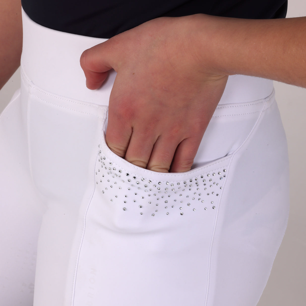 Shires Aubrion Optima GX Riding Tights - Young Rider #colour_white