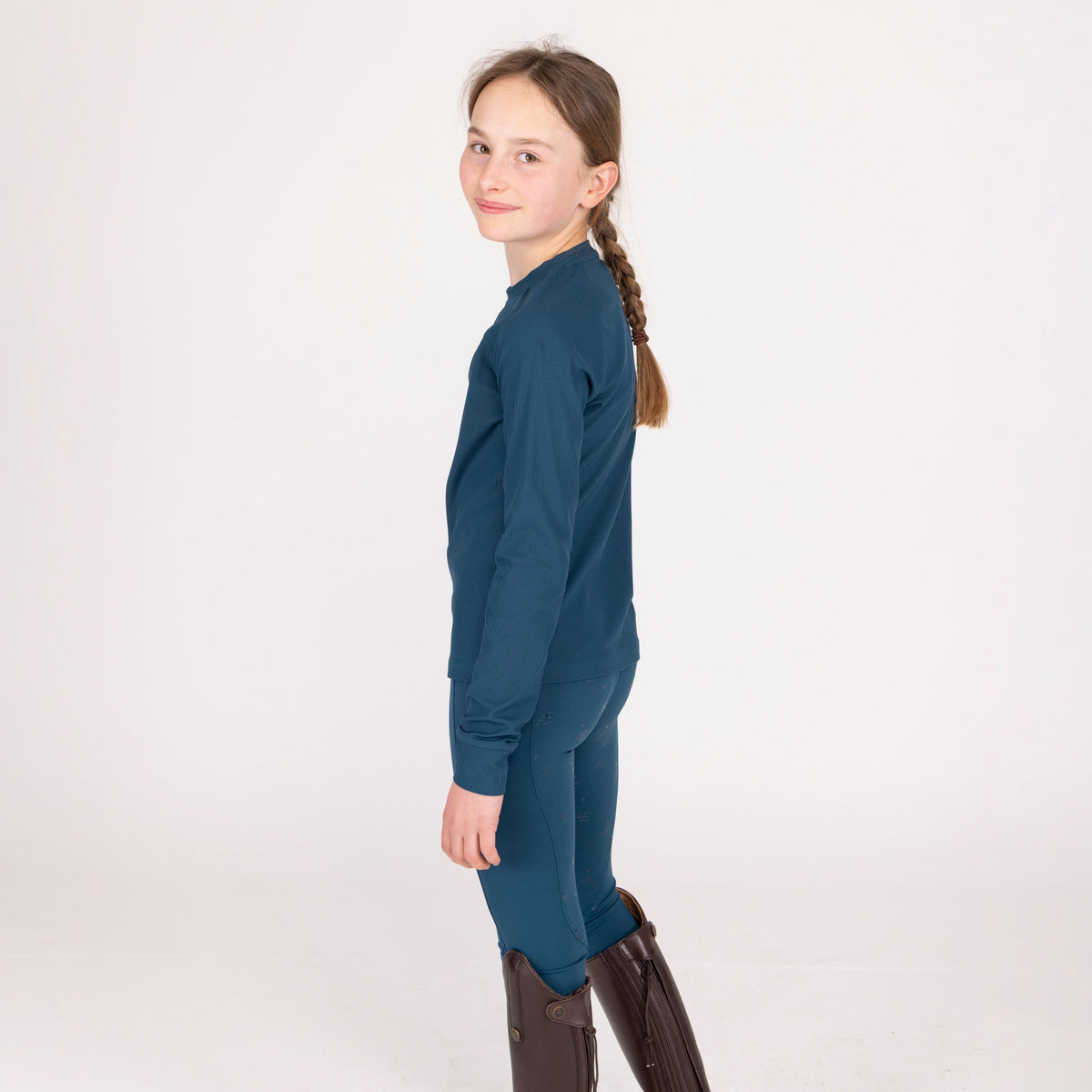 Shires Aubrion Equestrian Ribbed Long Sleeve Top - Young Rider