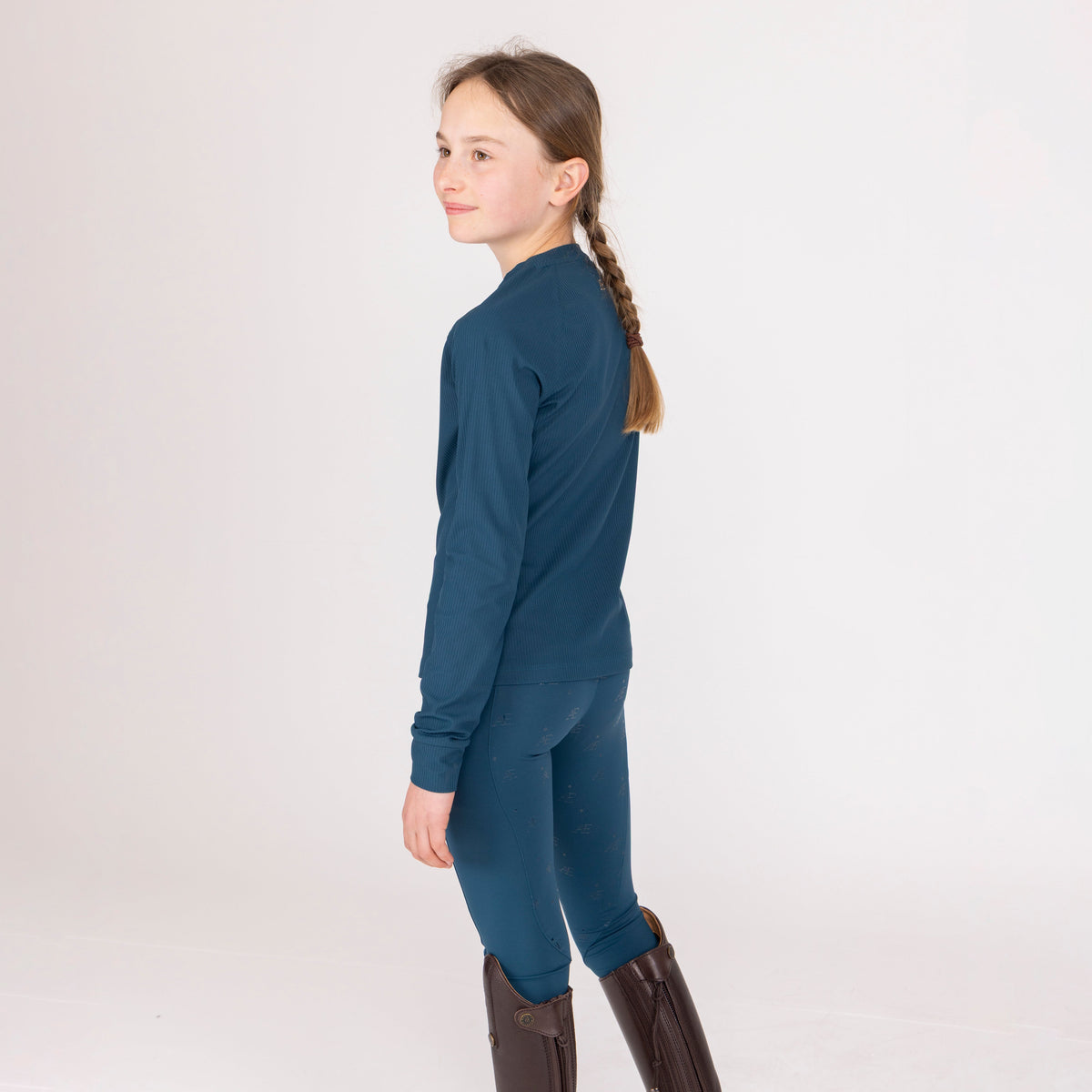 Shires Aubrion Equestrian Ribbed Long Sleeve Top - Young Rider
