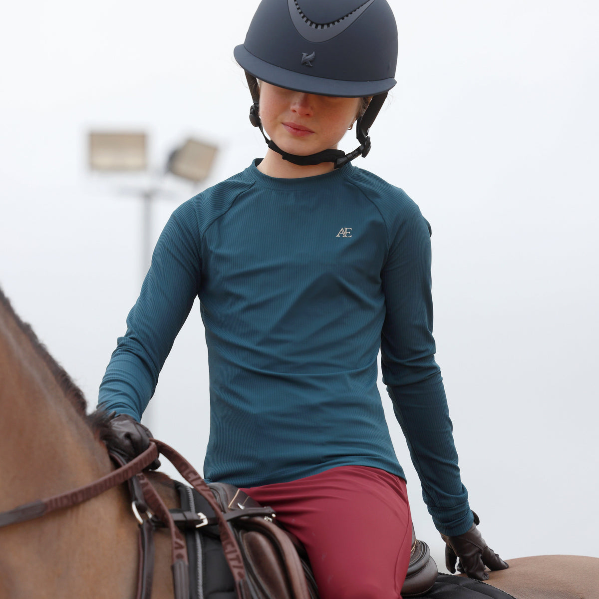 Shires Aubrion Equestrian Ribbed Long Sleeve Top - Young Rider