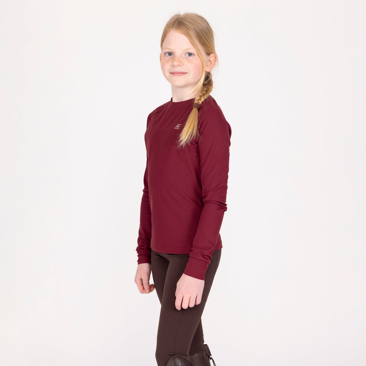 Shires Aubrion Equestrian Ribbed Long Sleeve Top - Young Rider