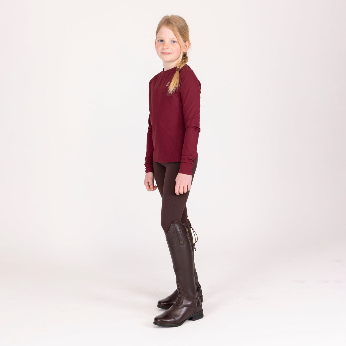Shires Aubrion Equestrian Ribbed Long Sleeve Top - Young Rider
