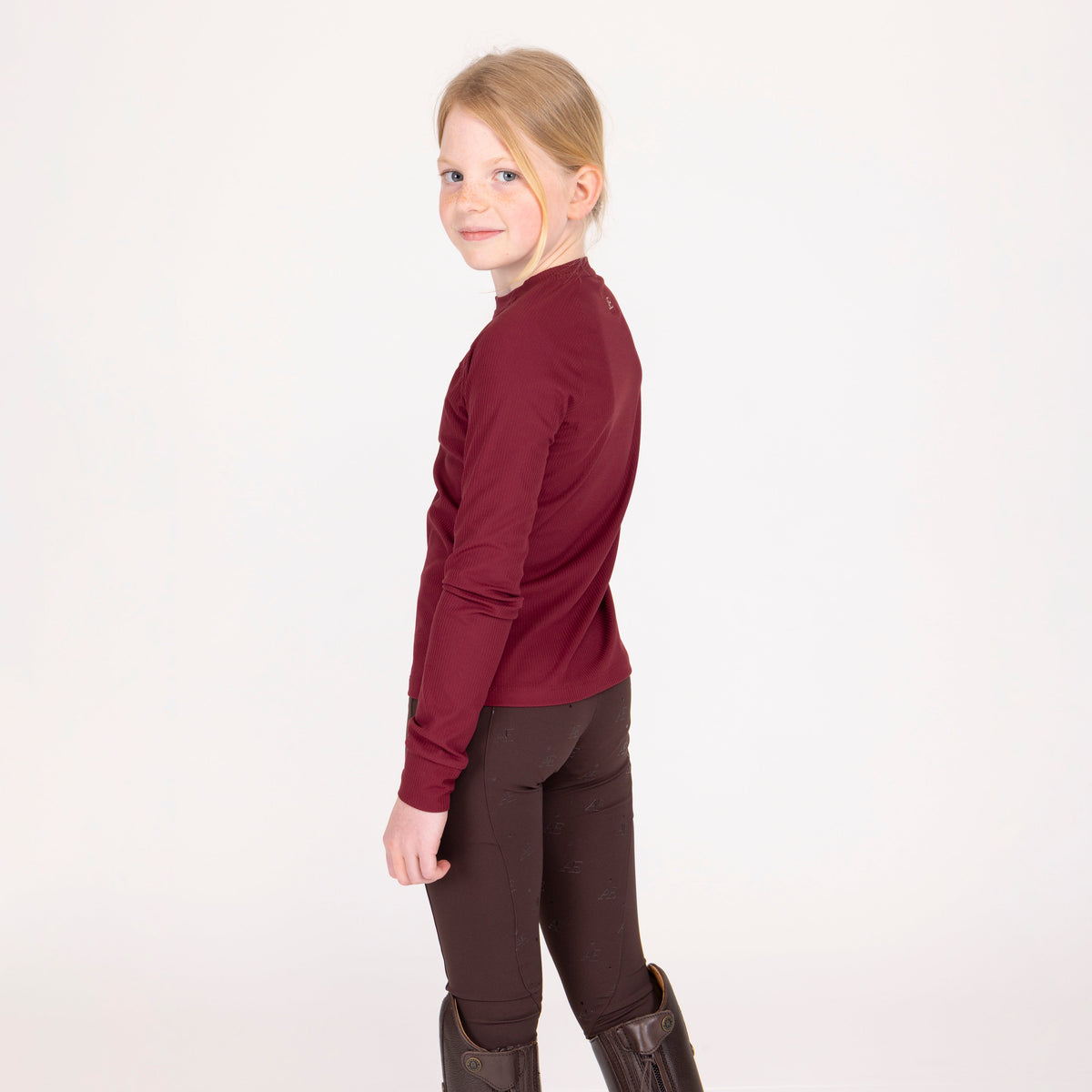 Shires Aubrion Equestrian Ribbed Long Sleeve Top - Young Rider